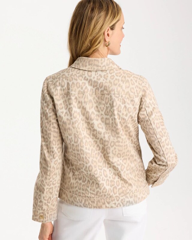 Denim Leopard Print Jacket - image 3